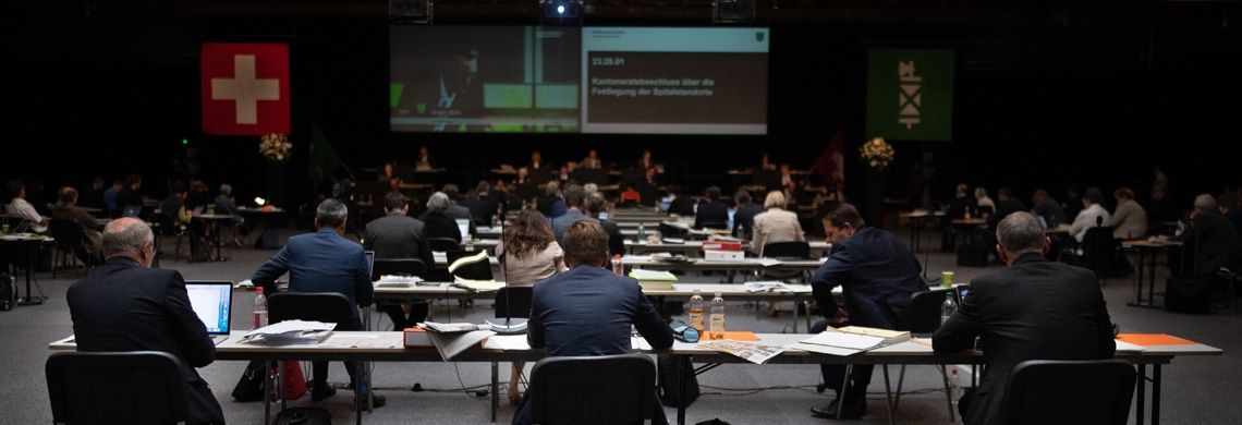 Der Kantonsrat St.Gallen w&auml;hrend der Septembersession 2020 in den Olma-Hallen.